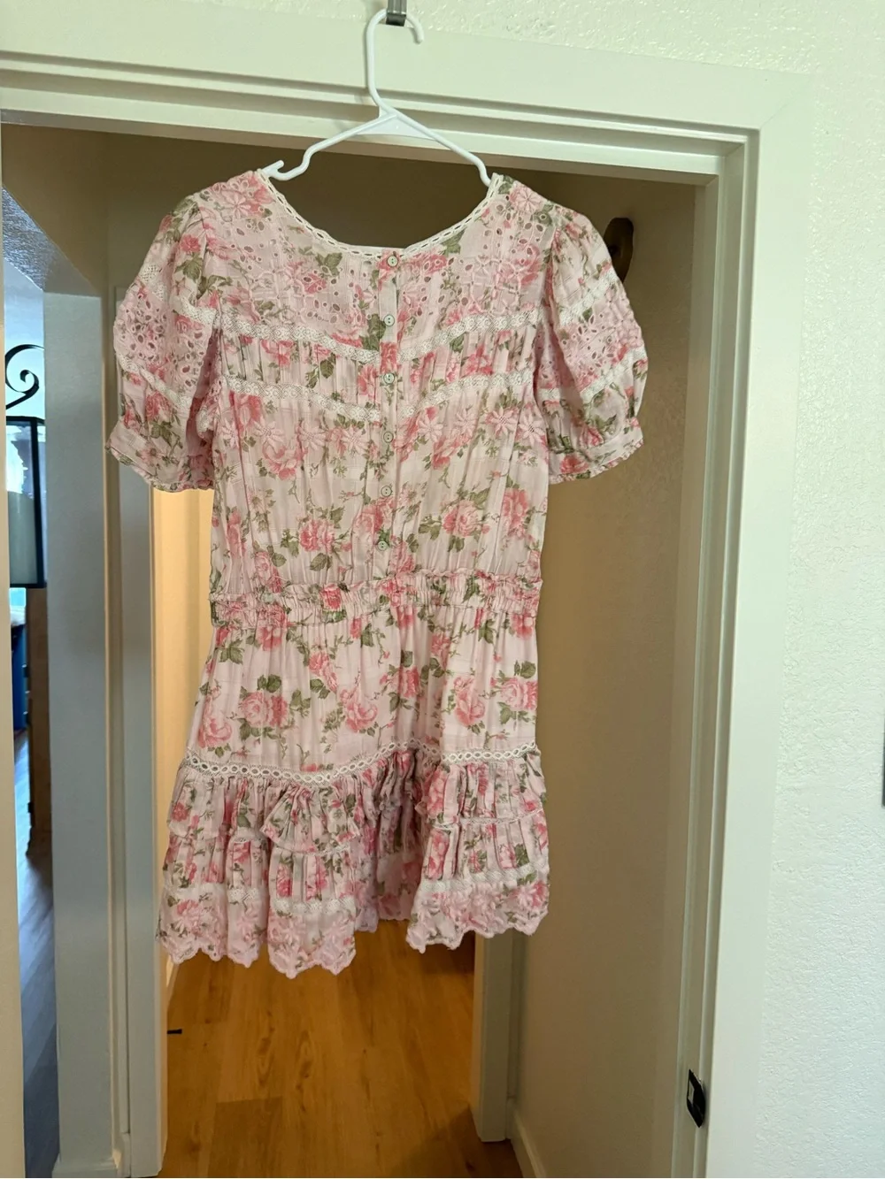LoveShackFancy Pink Floral Mini Dress - Picture 2 of 6